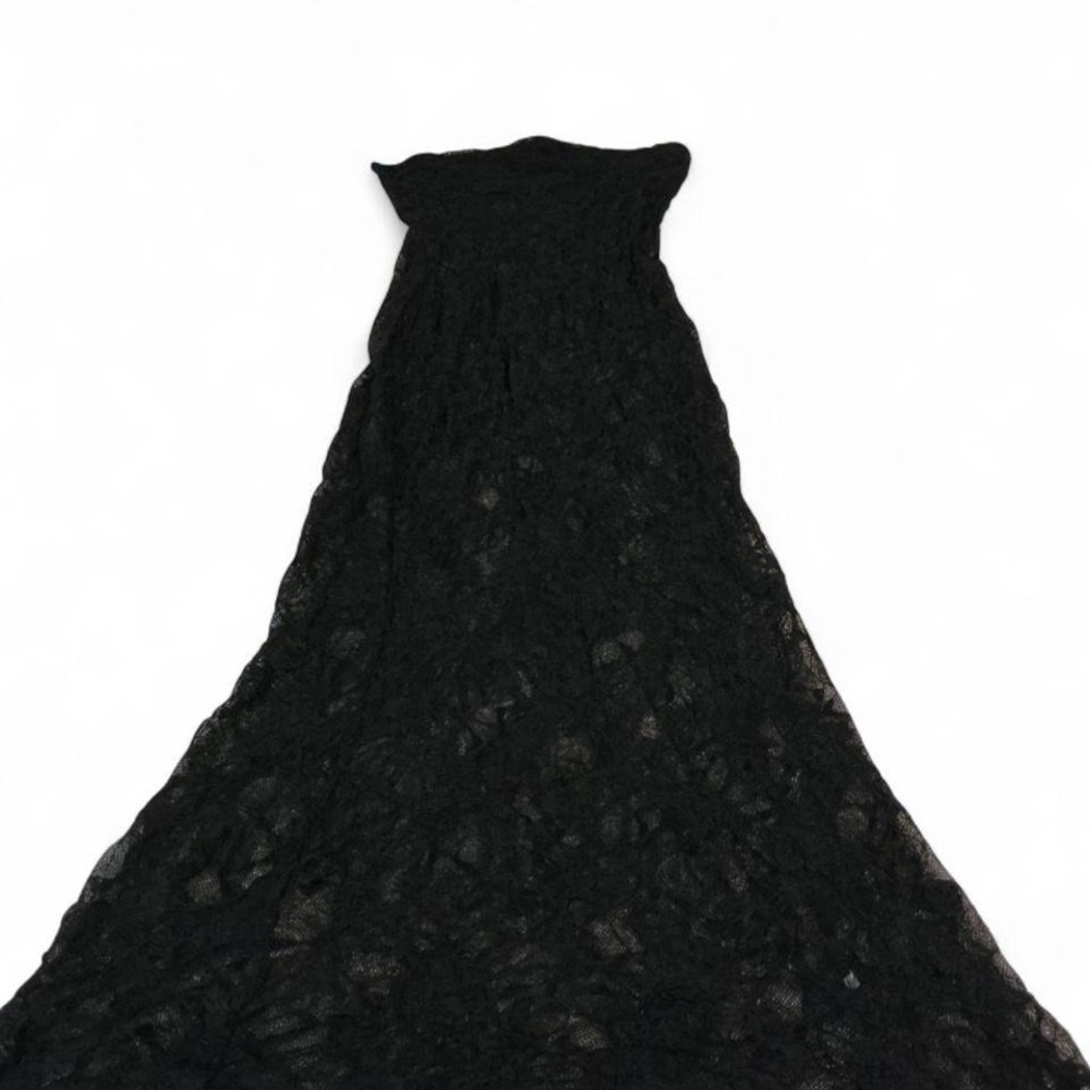 Unbranded Lace Tube Dress Women Small Black Excellent Strapless Maxi Goth